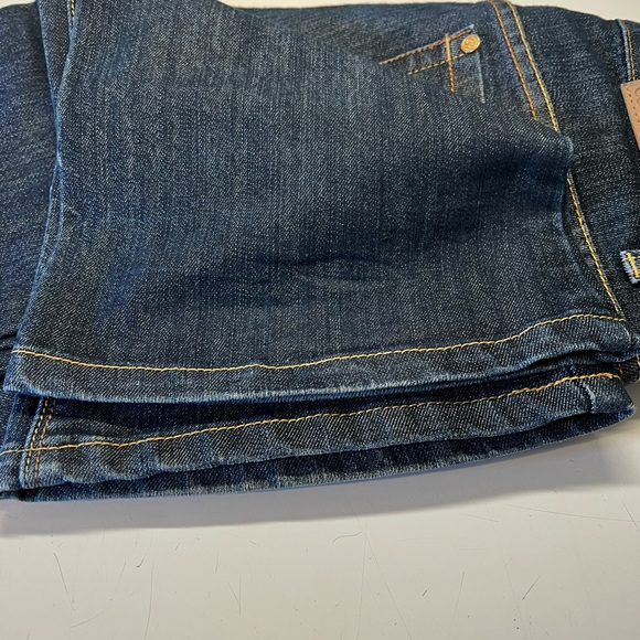 COOJI Low Rise  Stretch 5/6 Dark Wash 30’L  Flare Leg Embroidered Logo - Picture 5 of 6